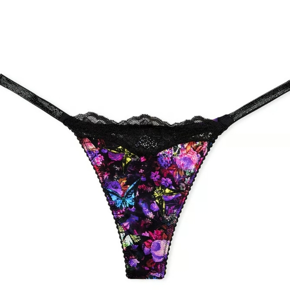 Victoria's Secret Shine Strap Floral Lace Rhinestone Crystal Strappy Tho… - Picture 5 of 12